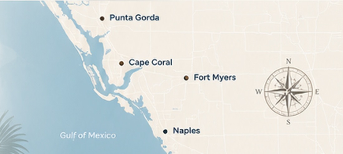 Southwest Florida service area map
